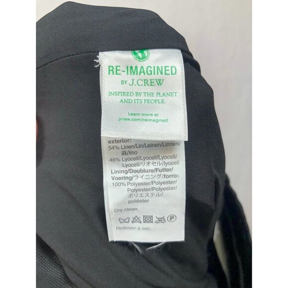 J.Crew High Rise Pleated Pants Linen Blend Wide Leg Black AN010 Women's Size 8 - Picture 7 of 8